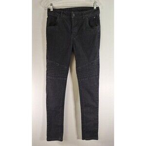 HARLEY DAVIDSON High Rise Stretch Skinny Jeans Women 28 Biker Moto Grunge Raver